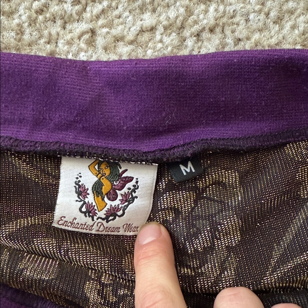 Purple & Gold Fairy Festival Mini Skirt Size Medium w/ Multiple Layers + Fabric - Picture 2 of 6